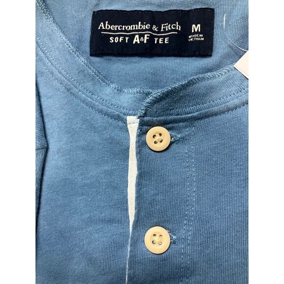 Abercrombie & Fitch Soft A&F Tee Henley Long Sleeve Shirt Men’s Size M–NWT - Picture 2 of 6